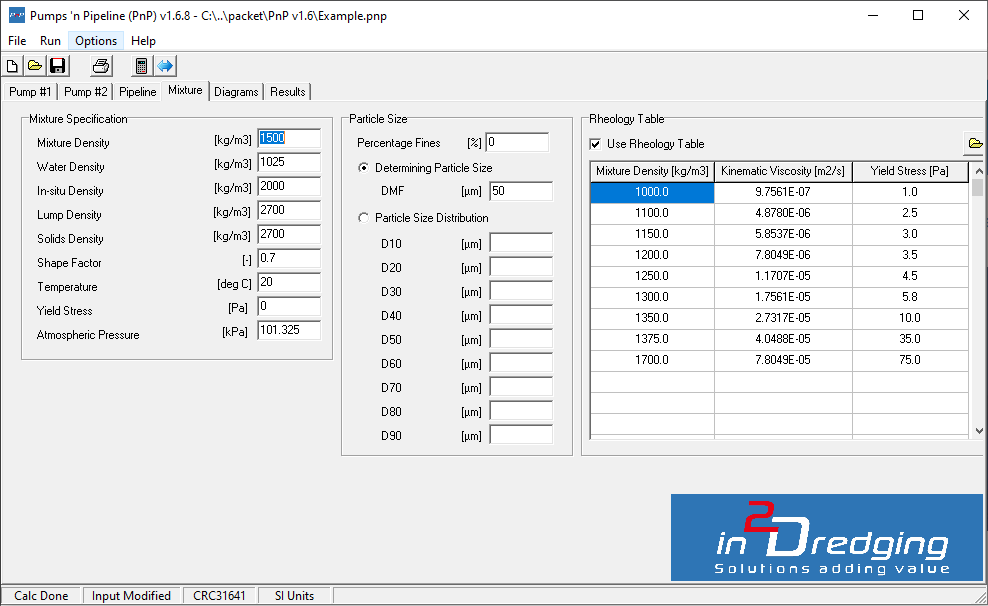 Mixture Properties Tab