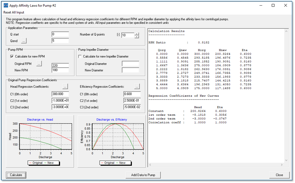 Pumps ‘n Pipeline (PnP) v1.6.8 New Affinity Laws Tool